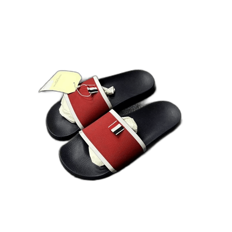 Thom Browne Thom Browne Red and Blue Logo Slide Sandals Size US 11 / EU 44 - 1 Thumbnail