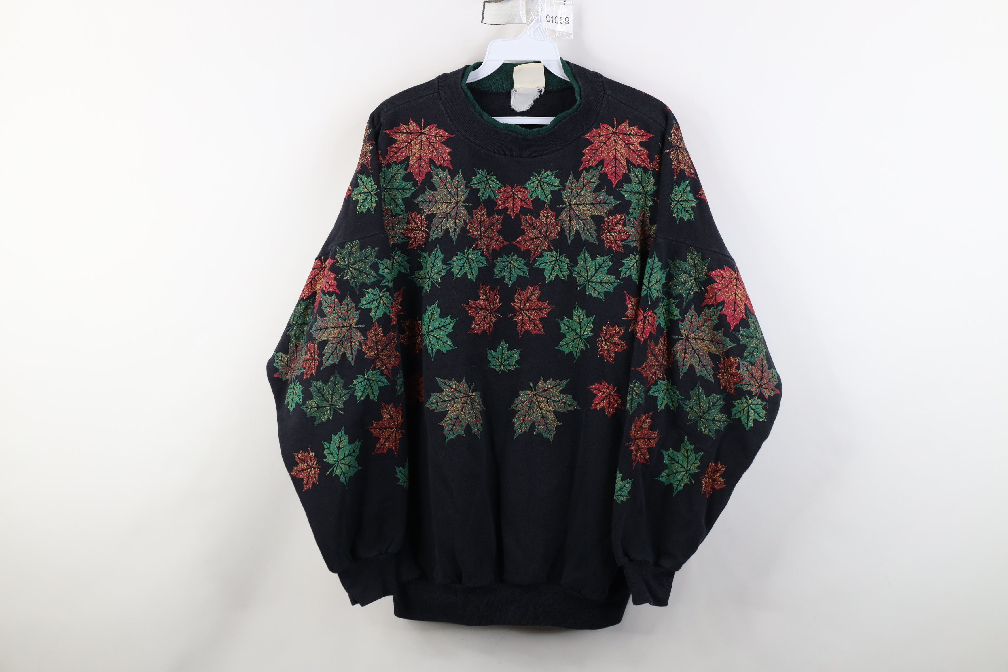 Vintage Vintage 90s Streetwear Fall Leaves Layered Sweatshirt USA Size XL / US 12-14 / IT 48-50 - 1 Thumbnail