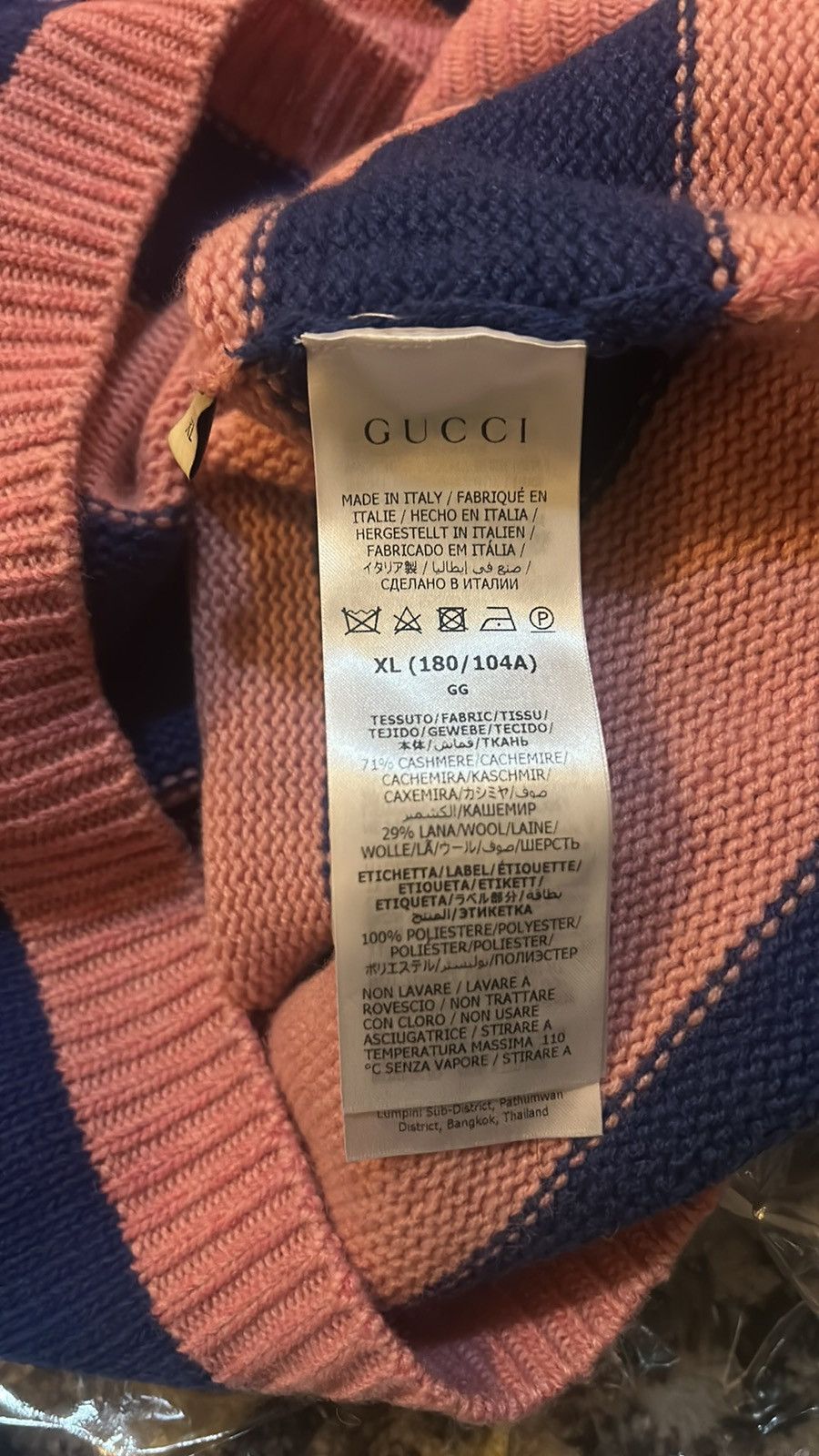 Gucci Gucci Striped Cashmere and Wool Crewneck Sweater size XL Size US XL / EU 56 / 4 - 6 Thumbnail