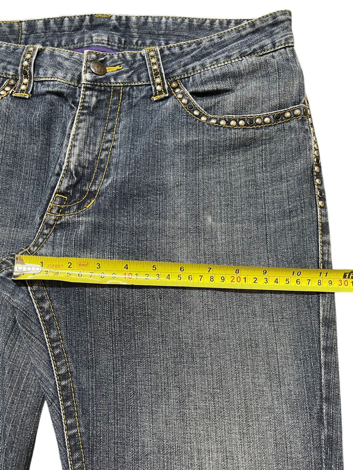 Hysteric Glamour Vintage Japanese Brand Wash Studded Style Baggy Jeans Size US 33 - 15 Thumbnail