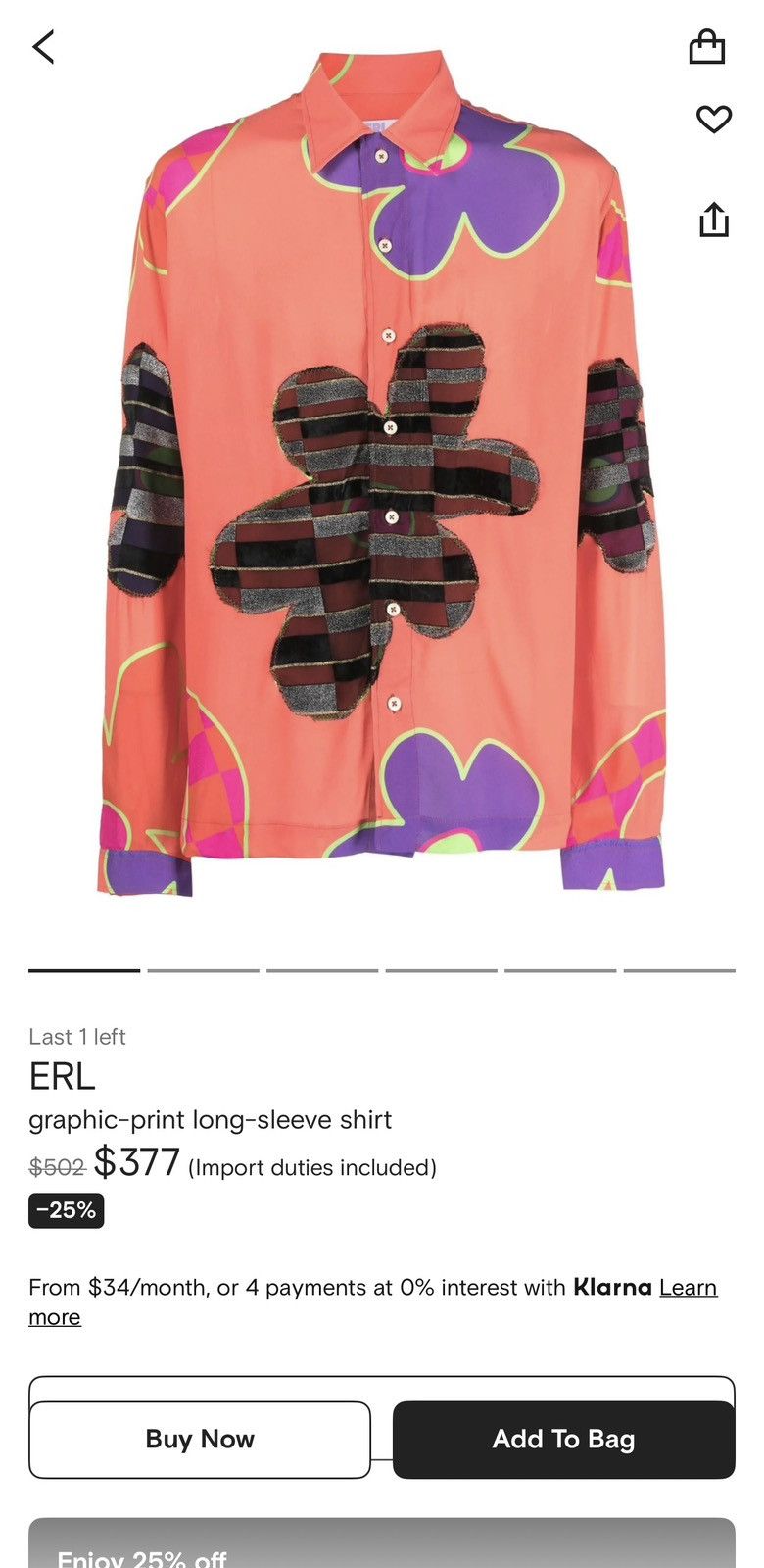 ERL ERL graphic-print long sleeve shirt Size US M / EU 48-50 / 2 - 10 Thumbnail