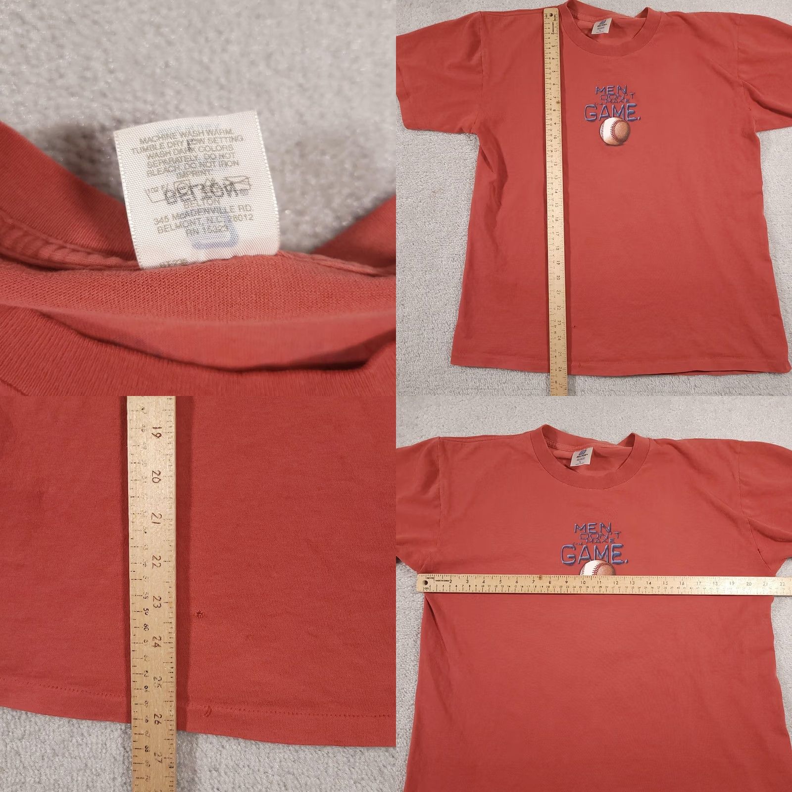 Bally VINTAGE Belton Big Ball Sports Shirt Mens Large Red Cotton Graphic 90s Baseball Tee Mens Size US L / EU 52-54 / 3 - 8 Thumbnail