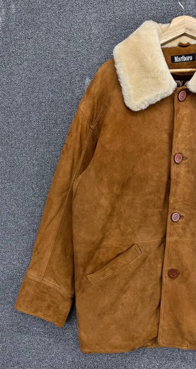 Leather × Marlboro × Vintage Vintage Marlboro Luxury Brown Leather Jacket Size US L / EU 52-54 / 3 - 3 Thumbnail
