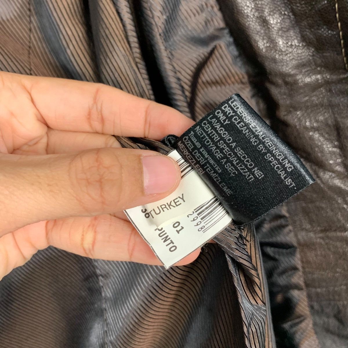 Leather PUNTO Hybrid Leather Trench Coat Jacket #2180-C96 Size M / US 6-8 / IT 42-44 - 15 Thumbnail