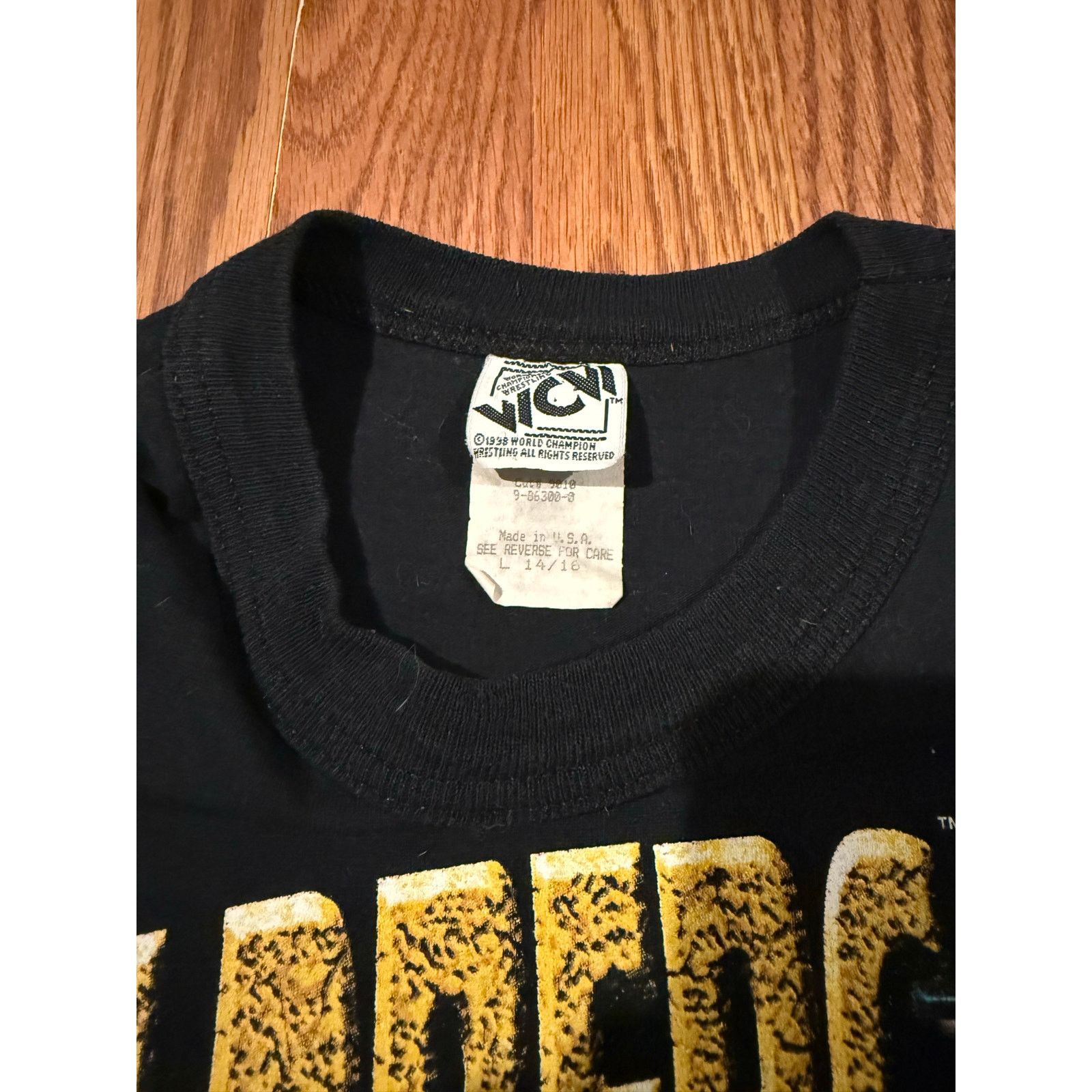 WCW/nWo True Vintage 90s Goldberg Jackhammer w/ yellow Sleeves Size US XS / EU 42 / 0 - 2 Thumbnail