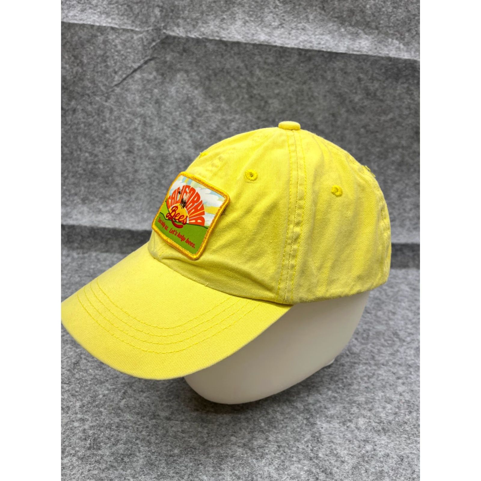 Vintage Dorfman Pacific Hat - Yellow Twill Baseball Cap - One Size - Men - Adjustable Strap Back - 100% Cotton - Bees Outdoor Theme Size ONE SIZE - 4 Thumbnail
