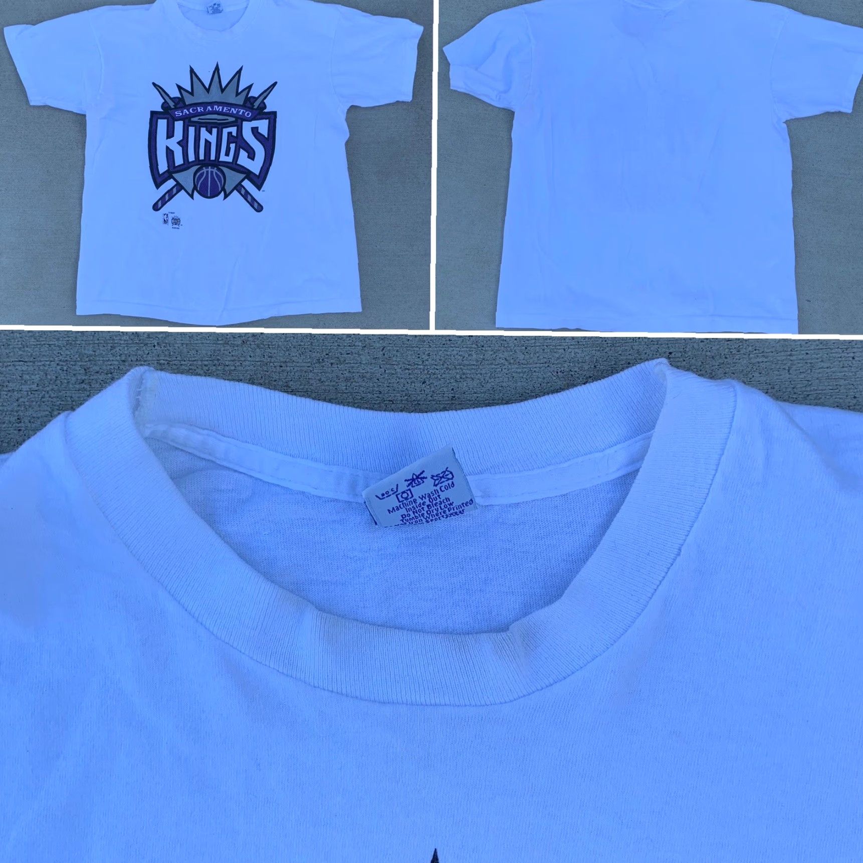 Salem Sportswear VINTAGE Sacramento Kings T-Shirt Salem Sportswear L White 1990s Mens Graphic Tee NBA Official Licensed Product Size US L / EU 52-54 / 3 - 7 Thumbnail