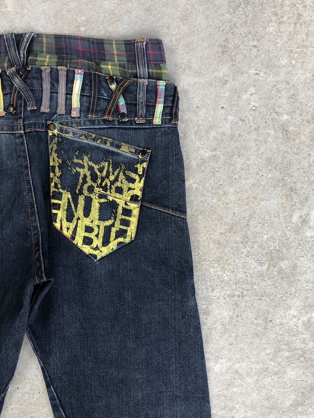 Hysteric Glamour Japanese Plsntiful Double Waist Distressed Jeans Size US 31 - 11 Thumbnail