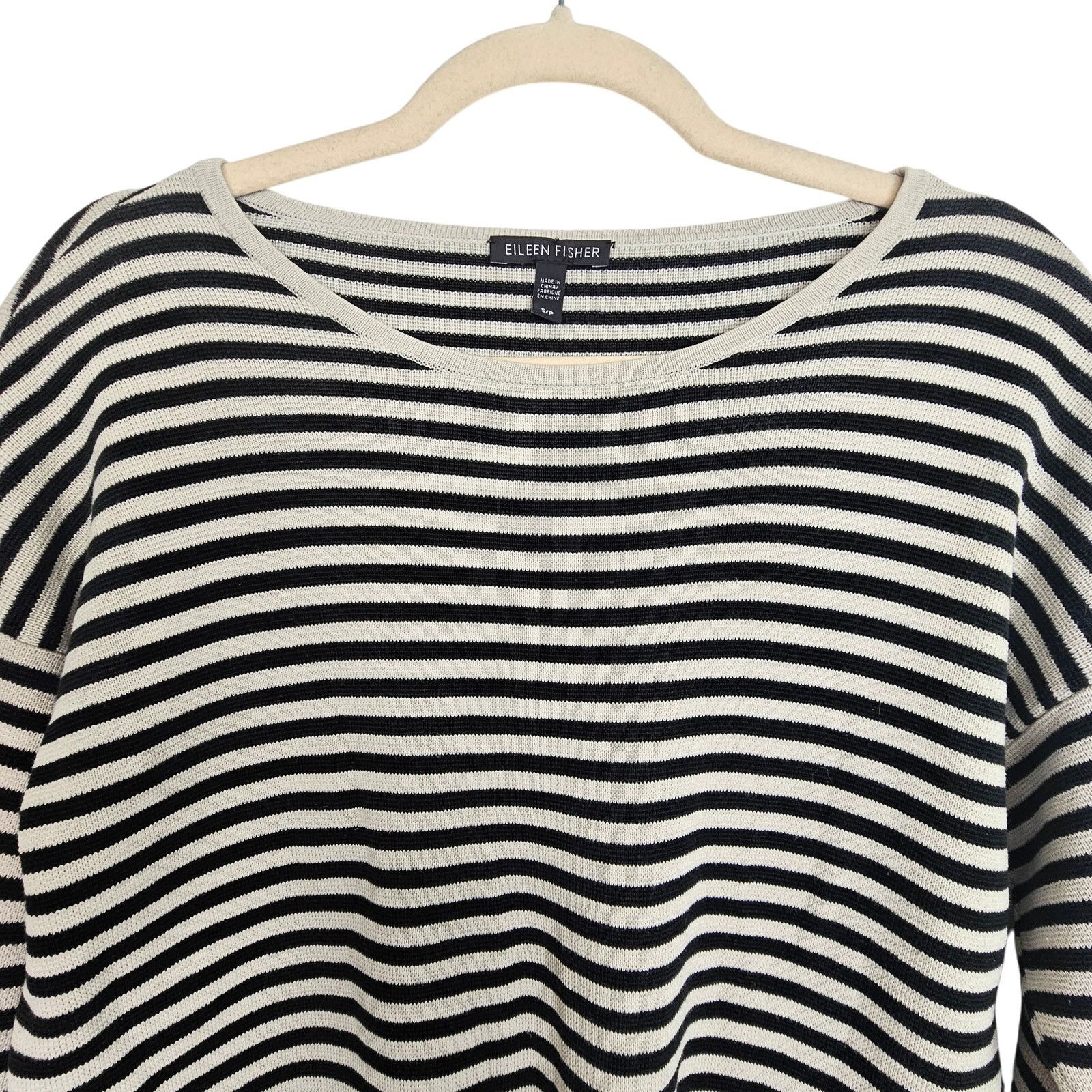 Eileen Fisher Eileen Fisher Womens Striped Sweater Sz S Classic Lagenlook Size S / US 4 / IT 40 - 2 Thumbnail