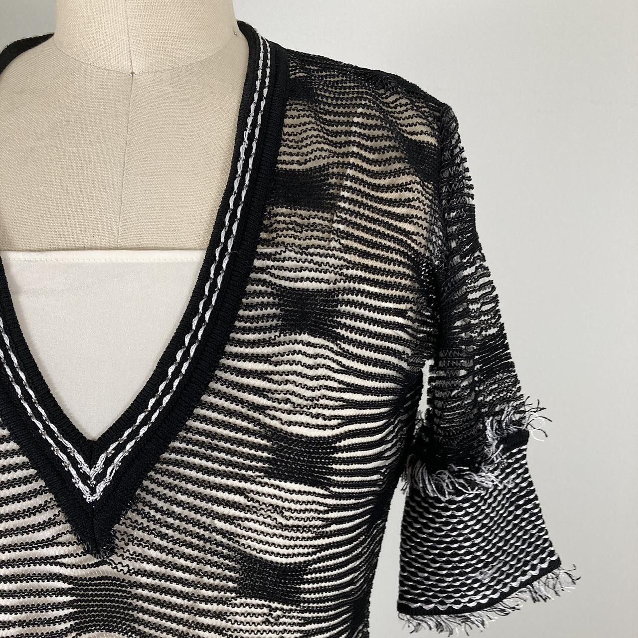 Gianfranco Ferre gianfranco ferré 90s black & white crochet mesh maxi dress Size S / US 4 / IT 40 - 4 Thumbnail