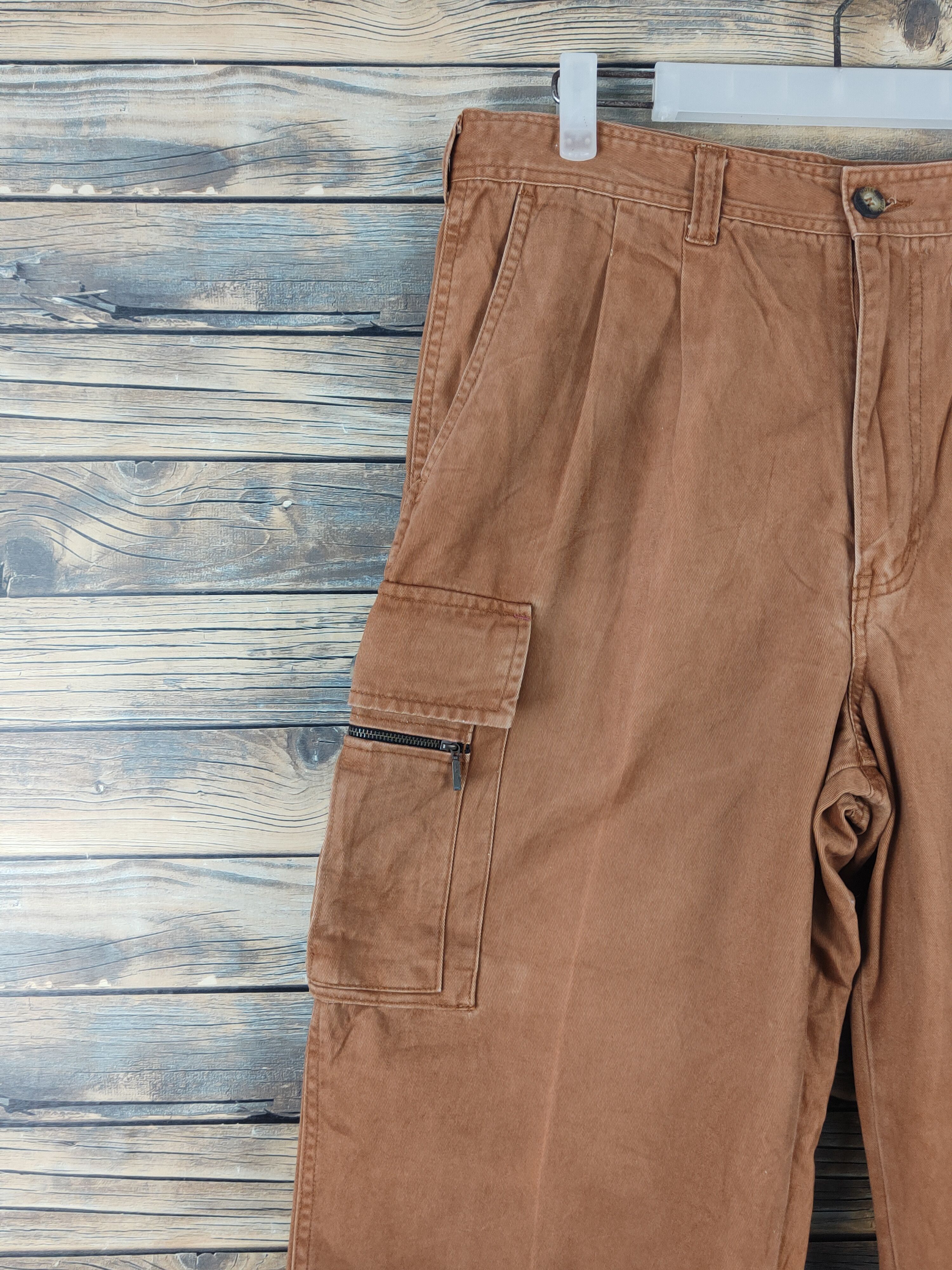 Japanese Brand Muteki Dark Orange Multipocket Tactical Cargo Pants #W1803 Size US 32 / EU 48 - 3 Thumbnail