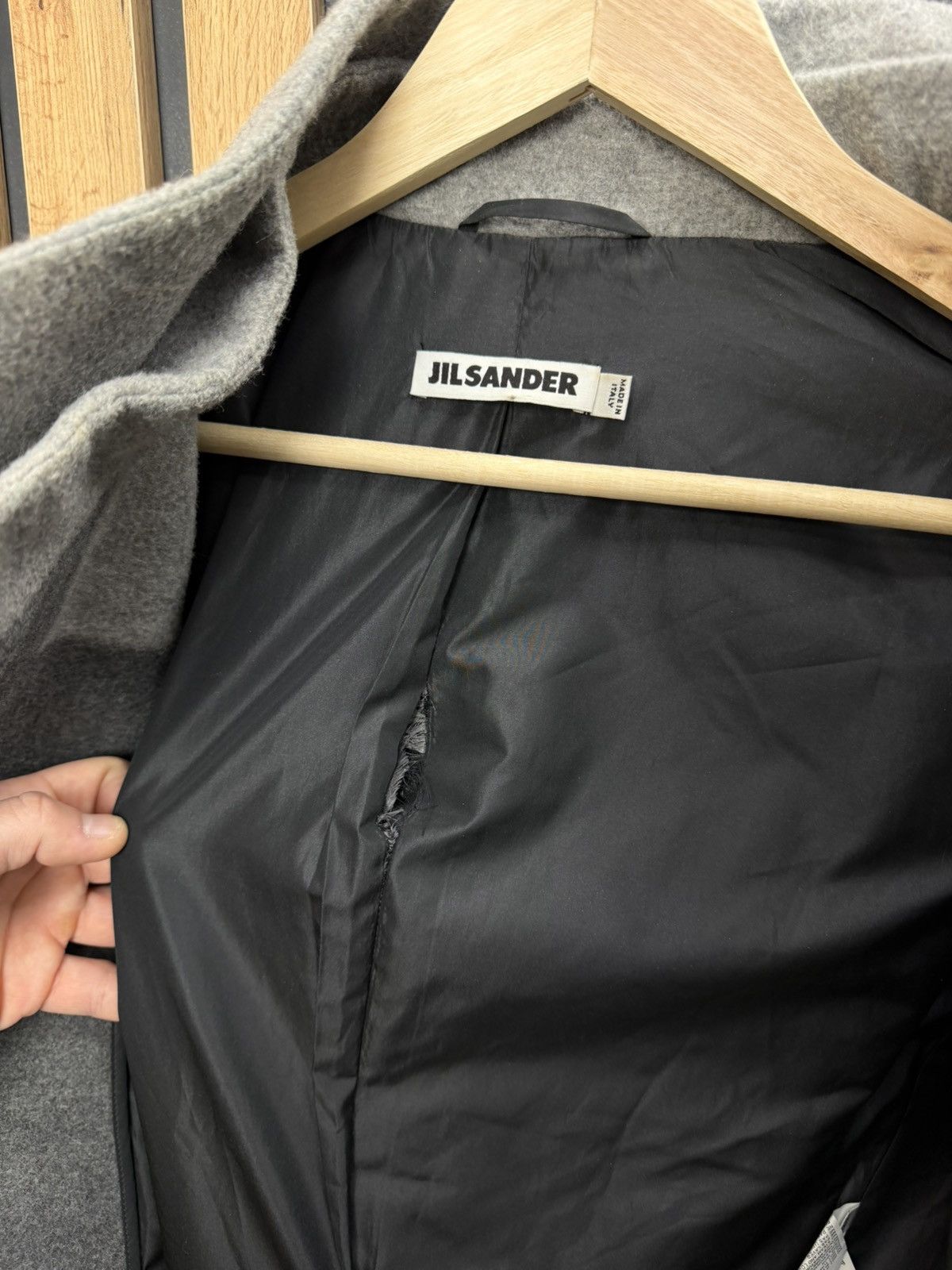 Jil Sander Jil Sander Women Wool Coat Grey Navy Colorblock Size 42 Size M / US 6-8 / IT 42-44 - 5 Thumbnail
