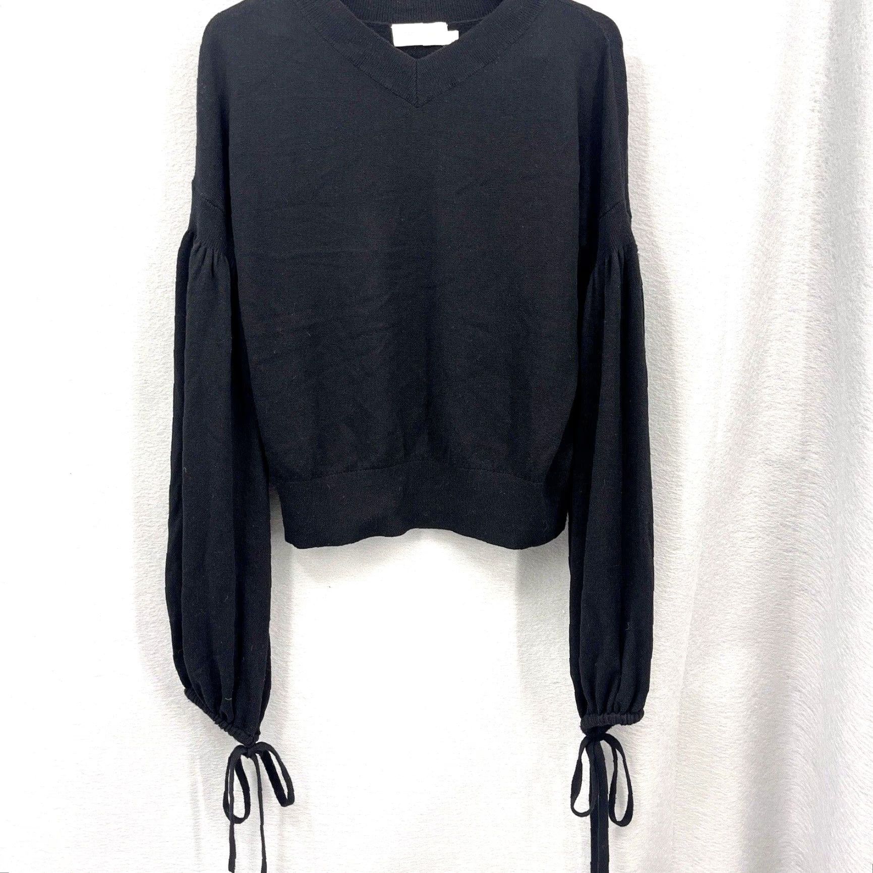 Zimmermann Zimmermann Sweater Women S Black Puff Sleeve V-Neck Cashmere Wool Knit - Classic Fit, All Seasons, 1 Small Size US Ladies Mens no, Womens Size S / US 4 / IT 40 - 2 Thumbnail
