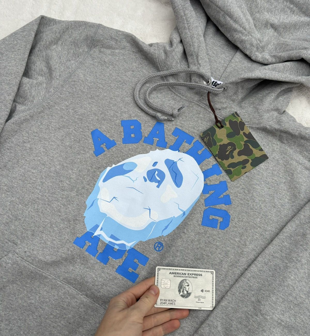 Bape Bape Grey ‘Winter Collection’ Logo Hoodie Size US XL / EU 56 / 4 - 2 Thumbnail