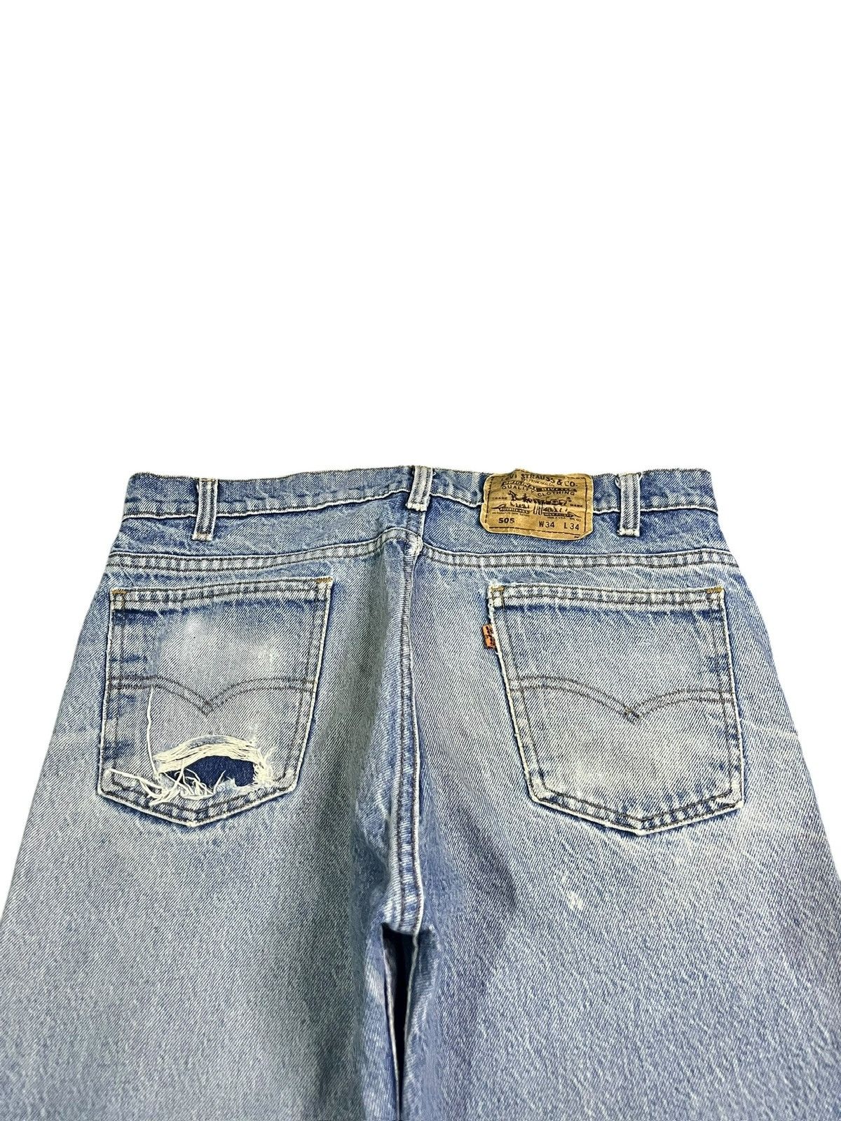 Levi's Vintage 90s Levis 505 Orange Tab Distressed Jeans Size US 33 - 4 Thumbnail