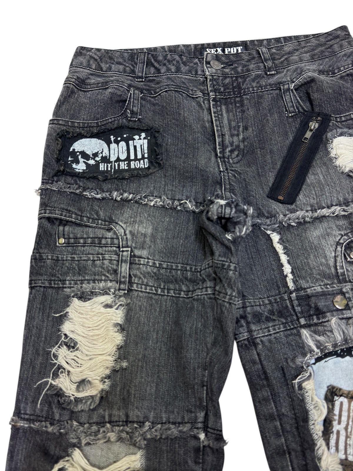 Hysteric Glamour Sex Pot Revenge Heavy Distressed Jeans – Harajuku Punk Style Size US 29 - 4 Thumbnail