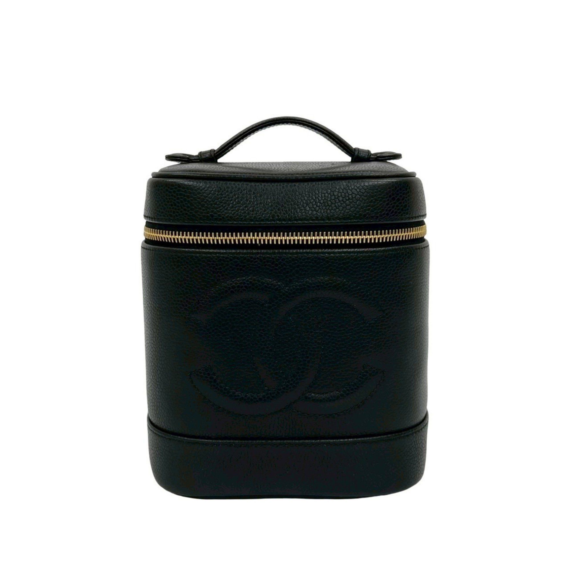 Chanel CHANEL Coco Mark Caviar Skin Vanity Bag Mini Handbag Black 28298 Size ONE SIZE - 1 Thumbnail