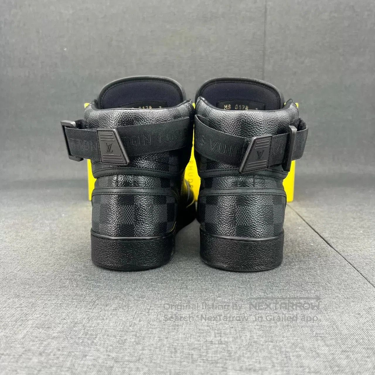Louis Vuitton Black Checkered High-Top Sneakers. Size US 7 / EU 40 - 5 Thumbnail