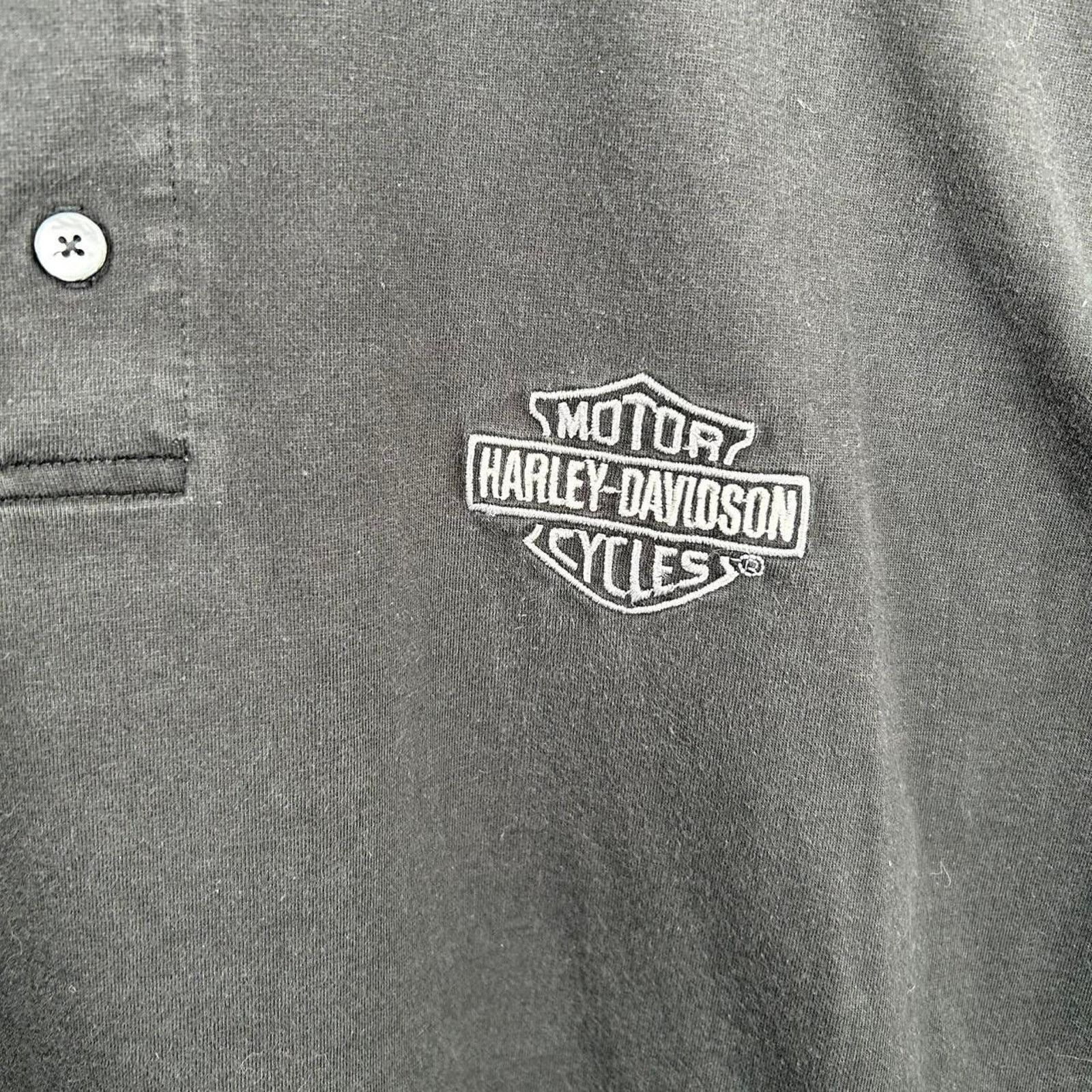 Harley Davidson Vintage 90’s Harley Davidson Black Polo Shirt Size X-Large Size US XL / EU 56 / 4 - 2 Thumbnail
