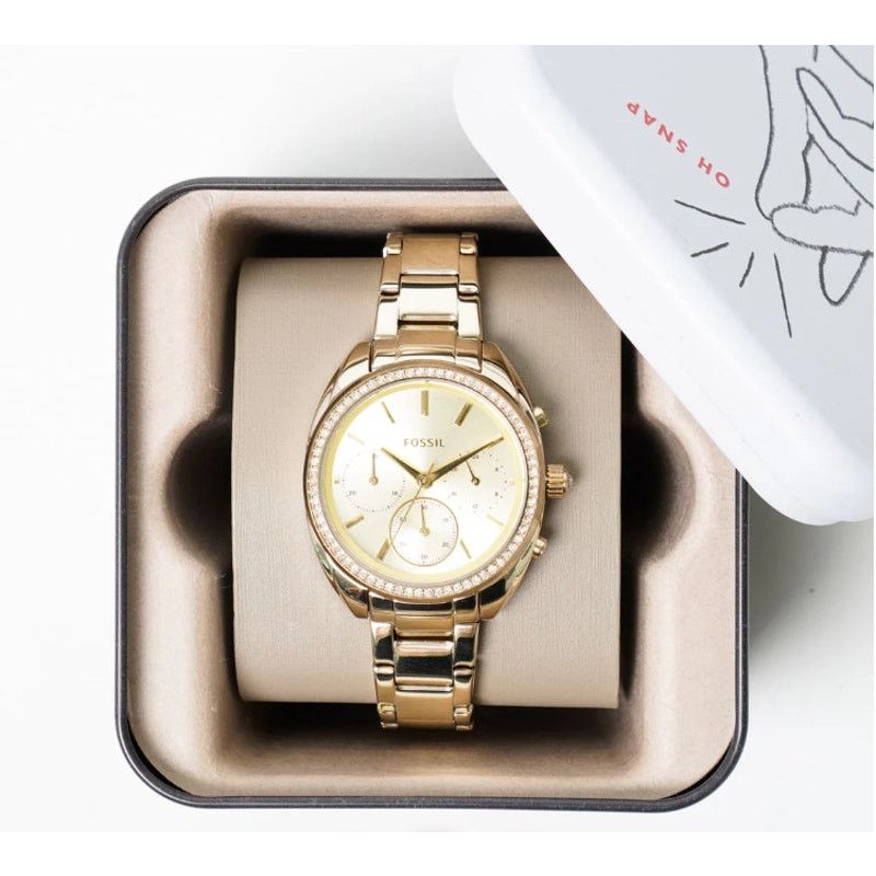 Fossil Fossil BQ3658 Women Gold-Toned Analogue Chronograph Watch Size 34 - 5 Thumbnail