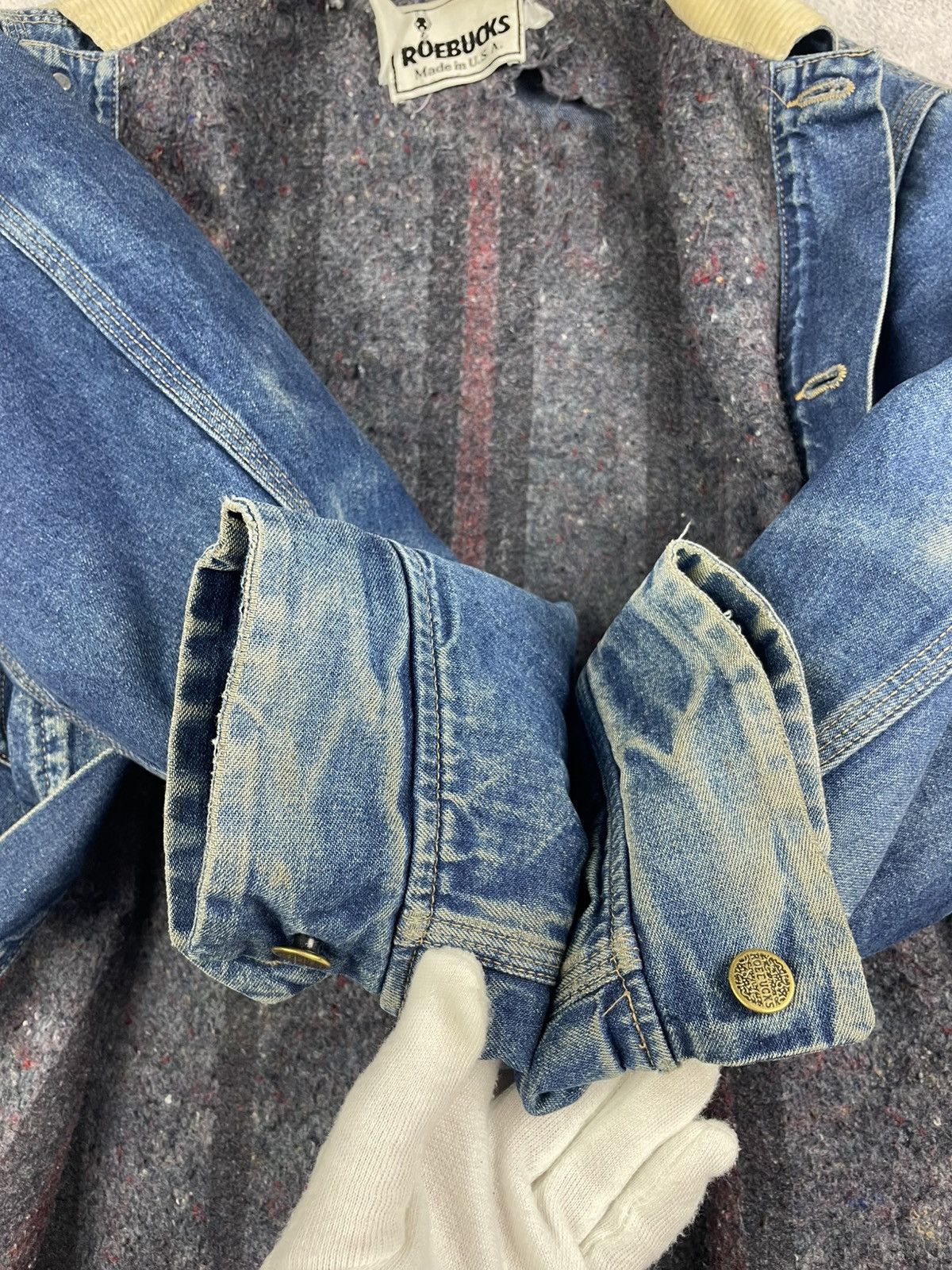 Sears Vintage 70s 80s Roebucks Denim Chore Jacket USA Corduroy Size US L / EU 52-54 / 3 - 13 Thumbnail