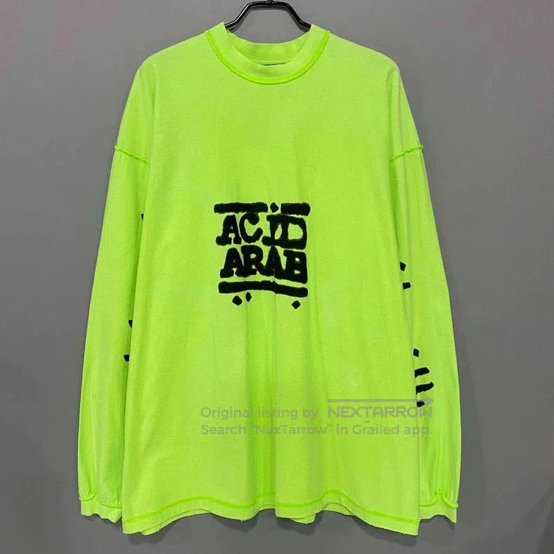 Balenciaga Balenciaga Green Logo Long Sleeve Top. Size US XXL / EU 58 / 5 - 1 Thumbnail