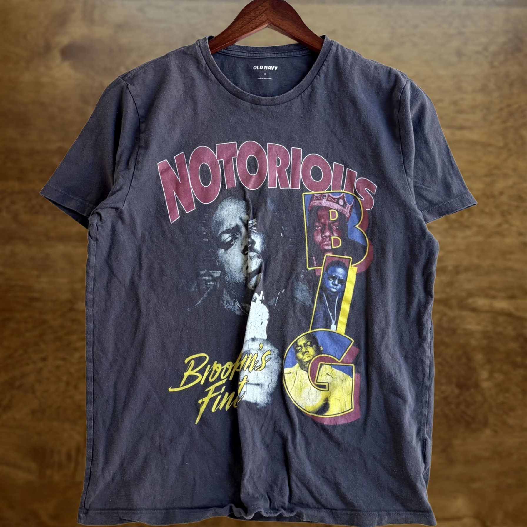 Old Navy Notorious B.I.G. Old Navy T-Shirt Mens M Black Brooklyn's Finest Graphic Tee Crew Neck Short Sleeve Shirt Size US M / EU 48-50 / 2 - 1 Thumbnail