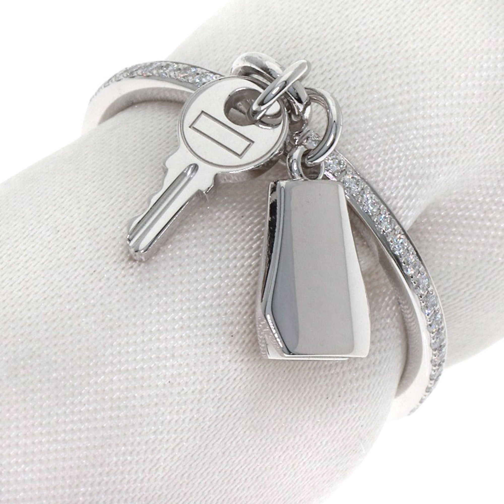 Hermes Hermes Kelly Clochette PM Diamond Ring #53, 18K White Gold, Women's Size ONE SIZE - 1 Thumbnail