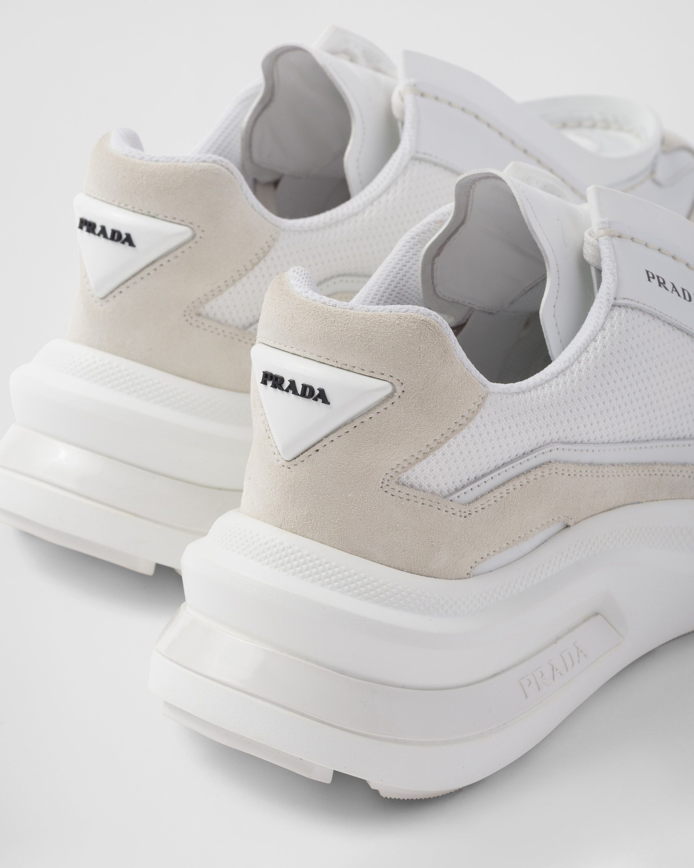 Prada o1la1rc1a0925 Panelled Leather Chunky Sneakers White/Ivory Size US 10 / EU 43 - 7 Thumbnail