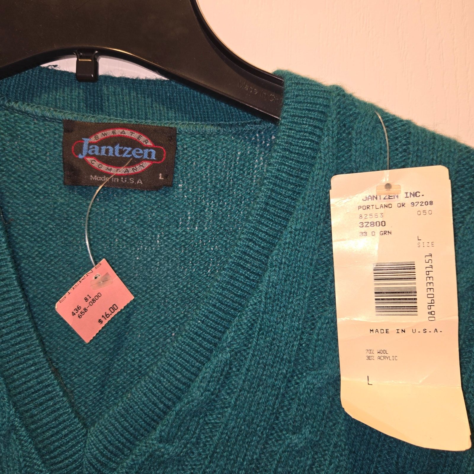 Jantzen Vintage Dead Stock Jantzen wool sweater vest Green sz L Size US L / EU 52-54 / 3 - 3 Thumbnail
