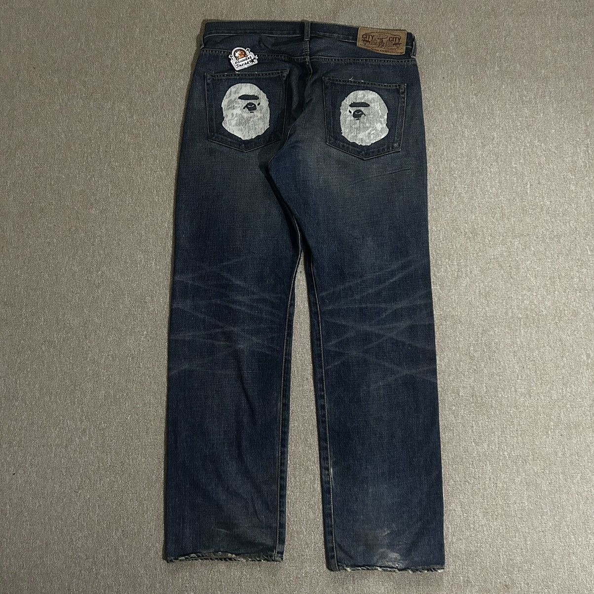 Aape × Bape Aape by bathing ape red camo denim jeans | Grailed