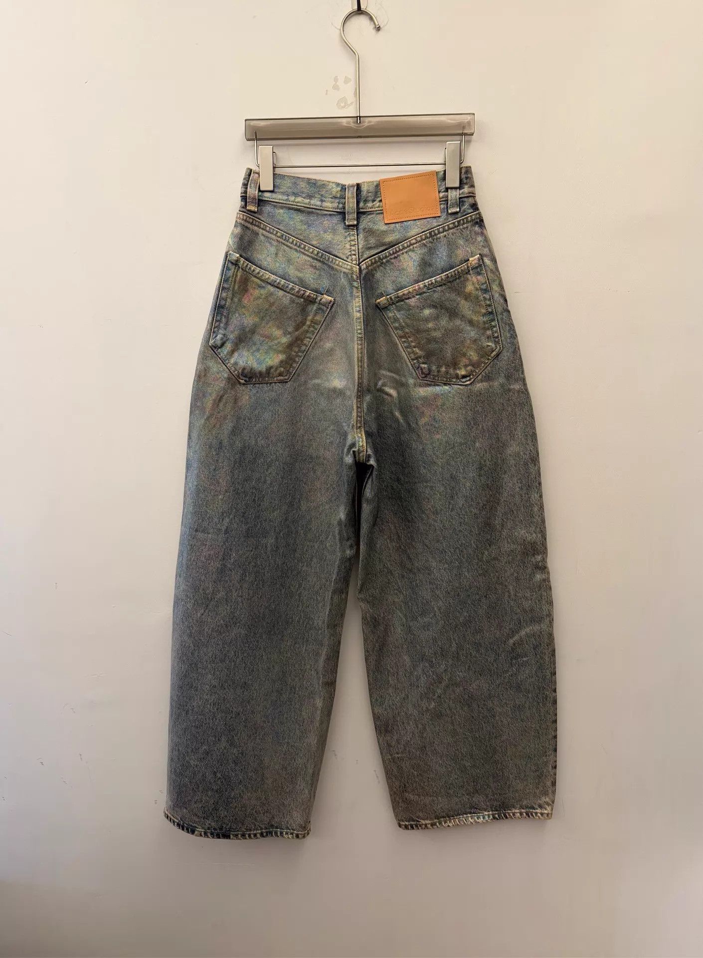 Acne Studios Acne SS25 Vintage Rainbow Dyed Wide-Leg Mid-Blue Jeans Size 24" / US 00 / IT 34 - 3 Thumbnail