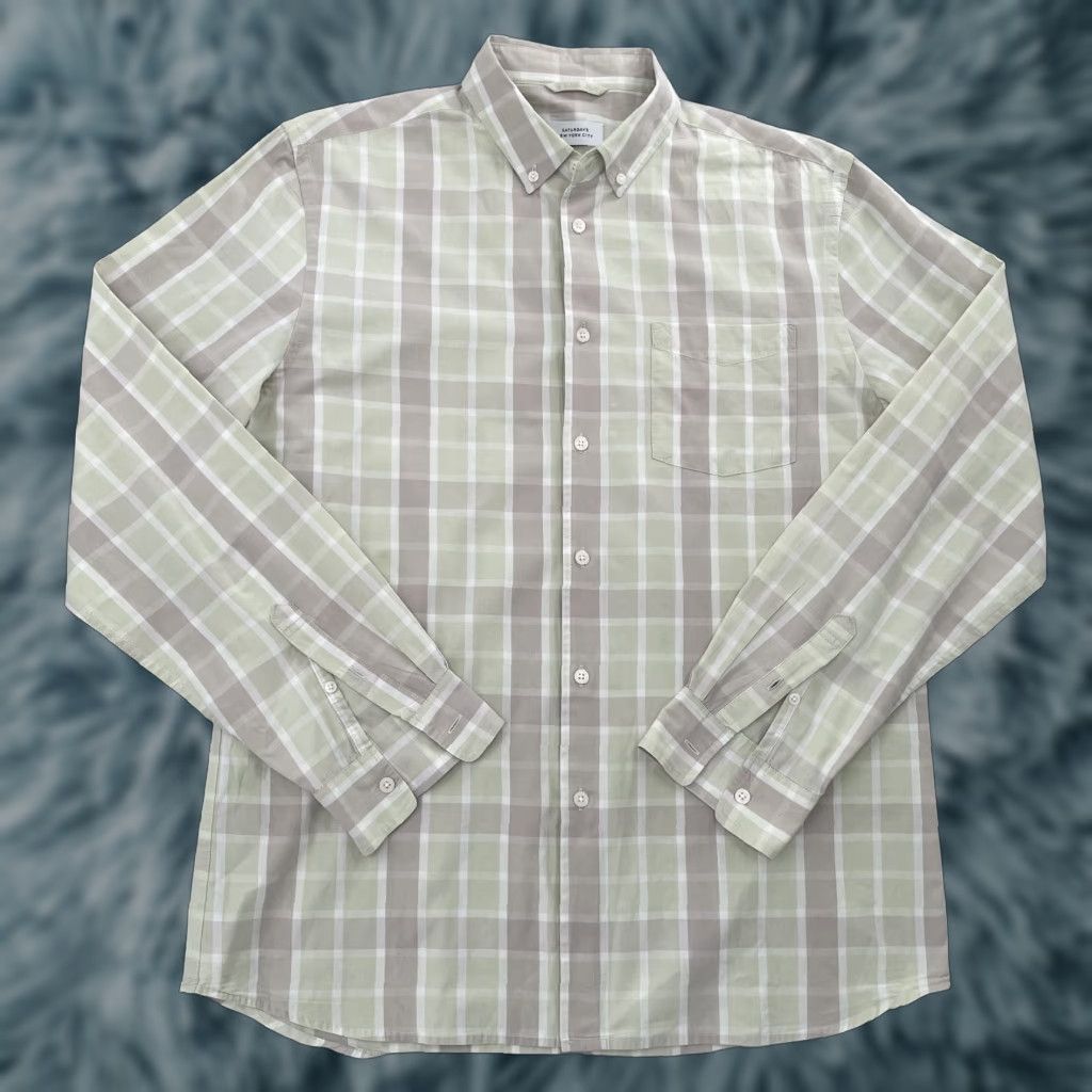 Saturdays NYC VINTAGE Saturdays NYC Plaid Button-Up Shirt Adult XL Green Long Sleeve Casual Mens Size US XL / EU 56 / 4 - 1 Thumbnail