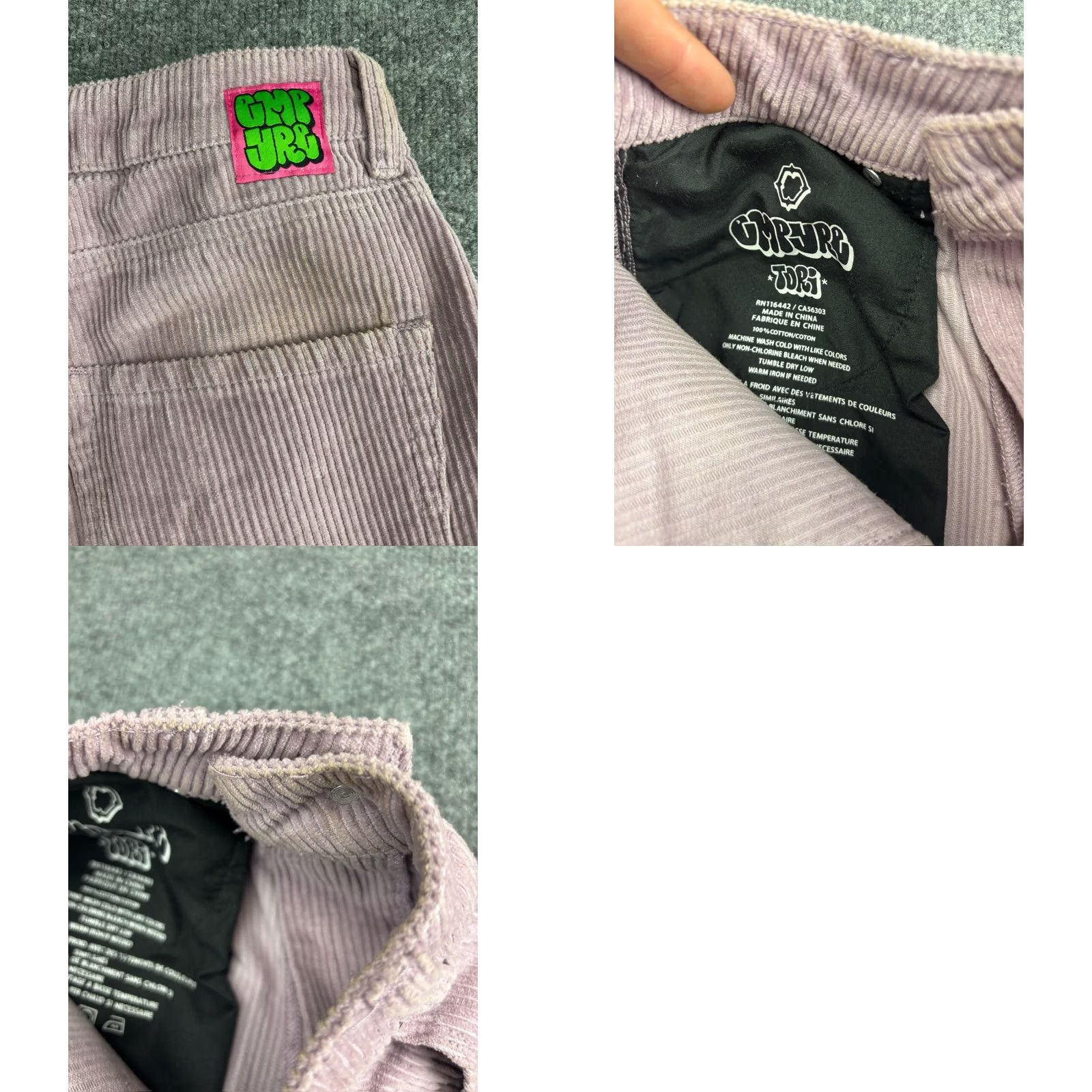 Empyre Empyre Tori Pants Women's 3 Pink Corduroy Straight Leg High Rise 5 Pocket Skater Size 26" / US 2 / IT 38 - 8 Thumbnail