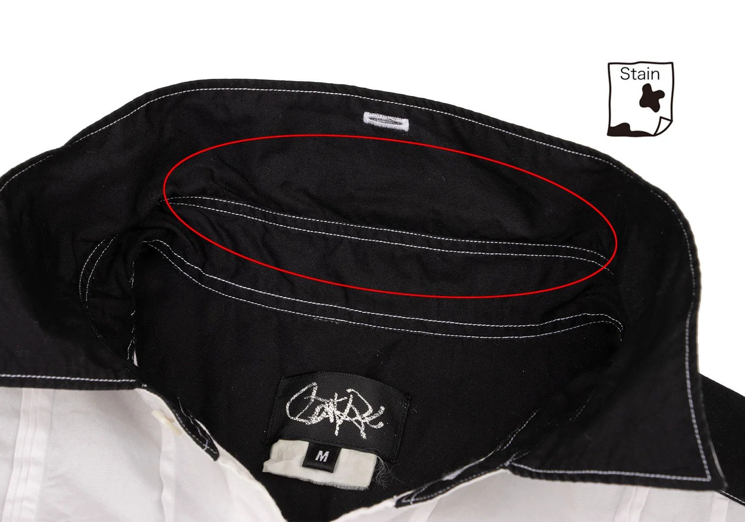 Ganryu Bicolor Short Sleeve Shirt in Black and White, Size M Size US M / EU 48-50 / 2 - 4 Thumbnail