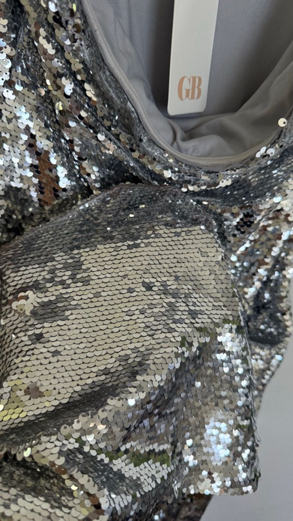 GB GB Silver Sequin Strapless Mini Dress Size M / US 6-8 / IT 42-44 - 4 Thumbnail