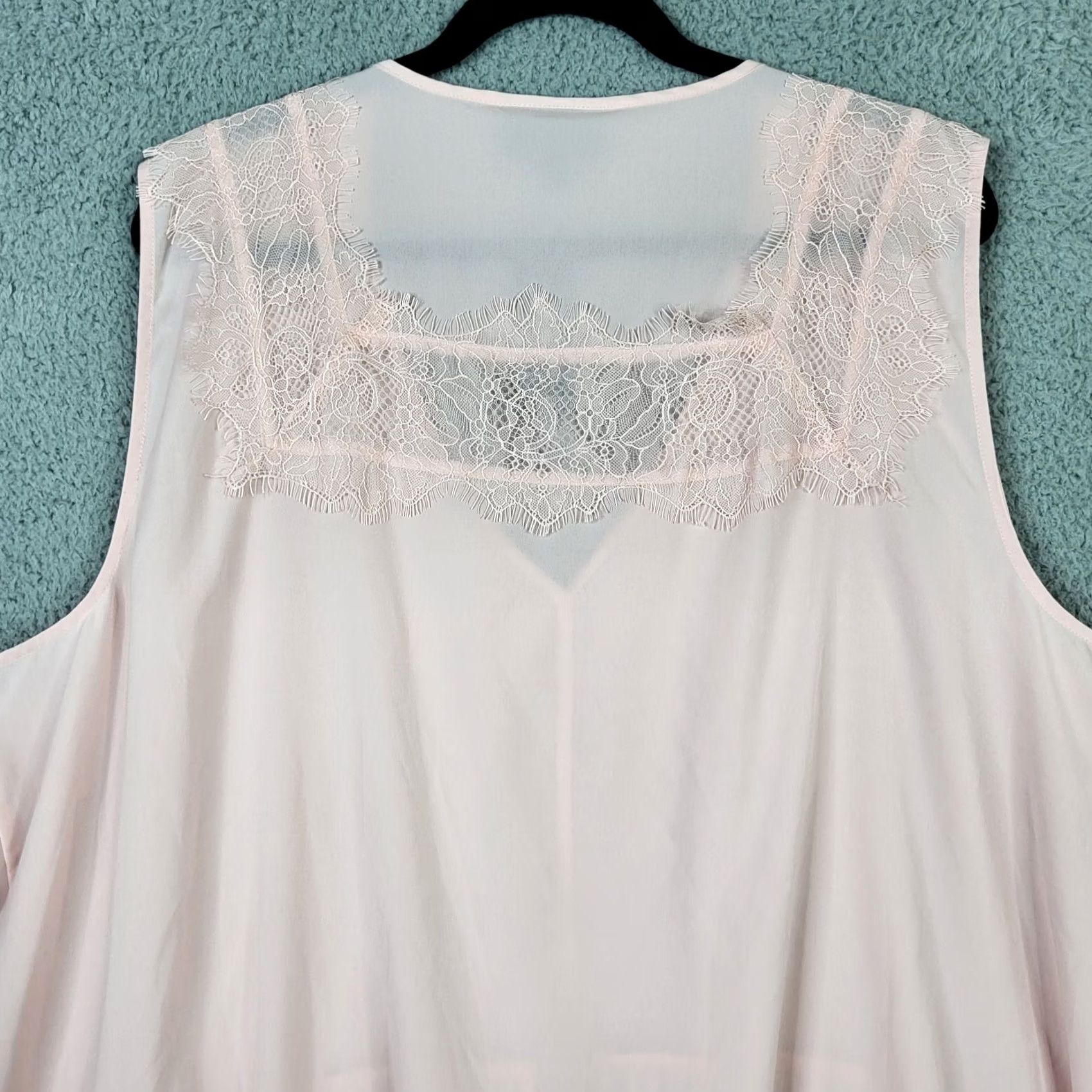 Vintage Lane Bryant Women’s Plus Tank Top V-Neck Sleeveless Pink 28 Blouse Shirt Reg Fit Casual Size 4XL / US 24-26 - 7 Thumbnail