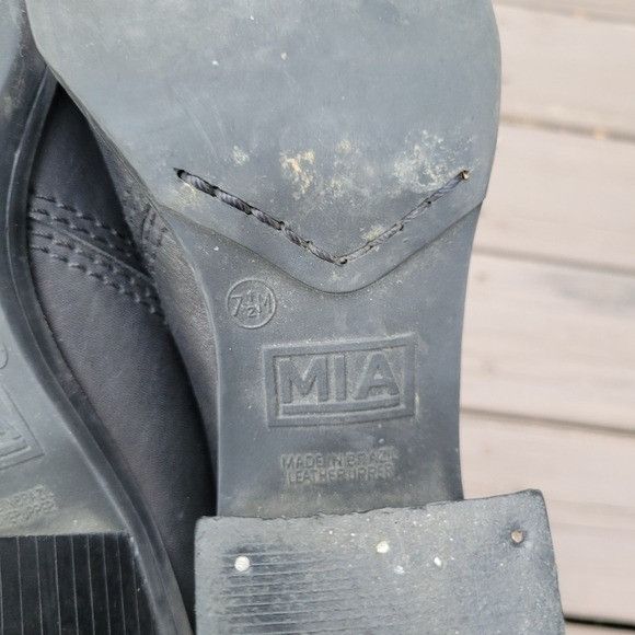 Vintage Vintage 90s y2k MIA Square Toe Chunky Heel Black Leather Low Size US 7.5 / IT 37.5 - 7 Thumbnail