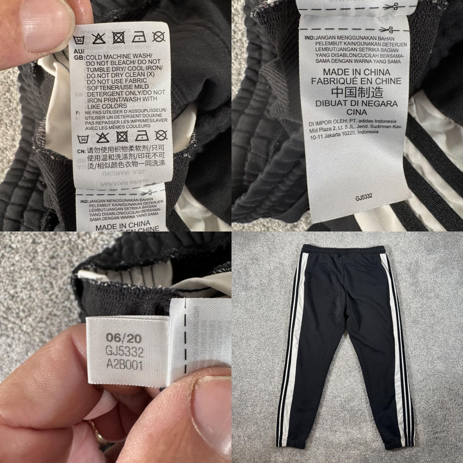 Adidas adidas NEO Sweatpants Joggers Mens Large Black White Side Stripe Cuffed GJ5332 Size US 33 - 9 Thumbnail