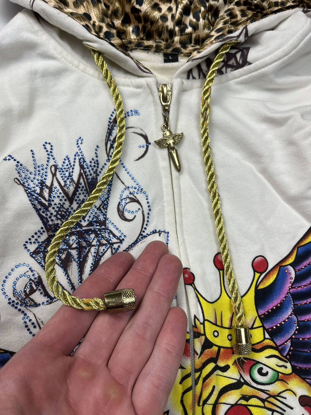 If Six Was Nine LGB IfSixWasNine Ed Hardy Style Leopard Fur Faux Zip Hoodie Size M / US 6-8 / IT 42-44 - 7 Thumbnail