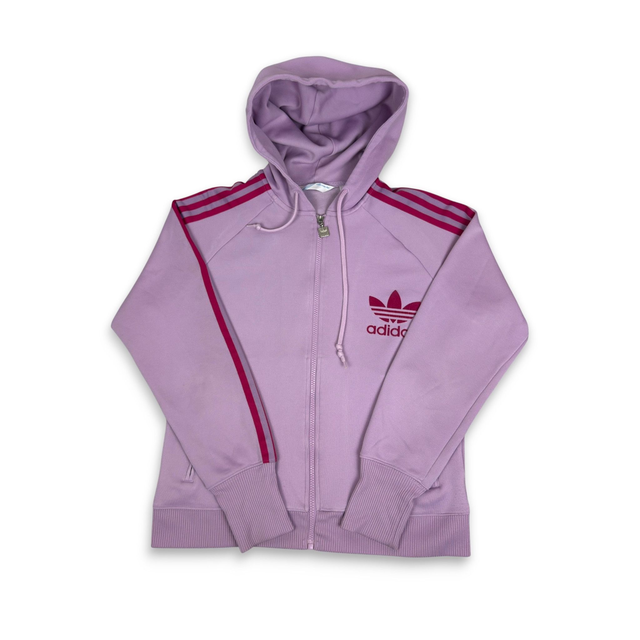 Adidas Adidas Womens Pink 3-Stripes Trefoil Logo Full Zip Hoodie Size S / US 4 / IT 40 - 1 Thumbnail