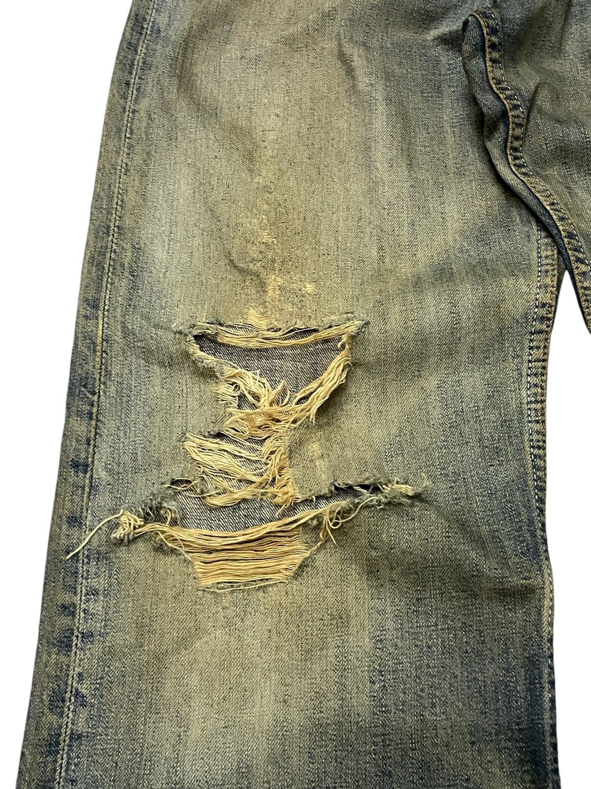 Levi's × Vintage Vintage Levis 504 Distressed Mud Wash Trashed Loose Jeans Size US 30 / EU 46 - 7 Thumbnail