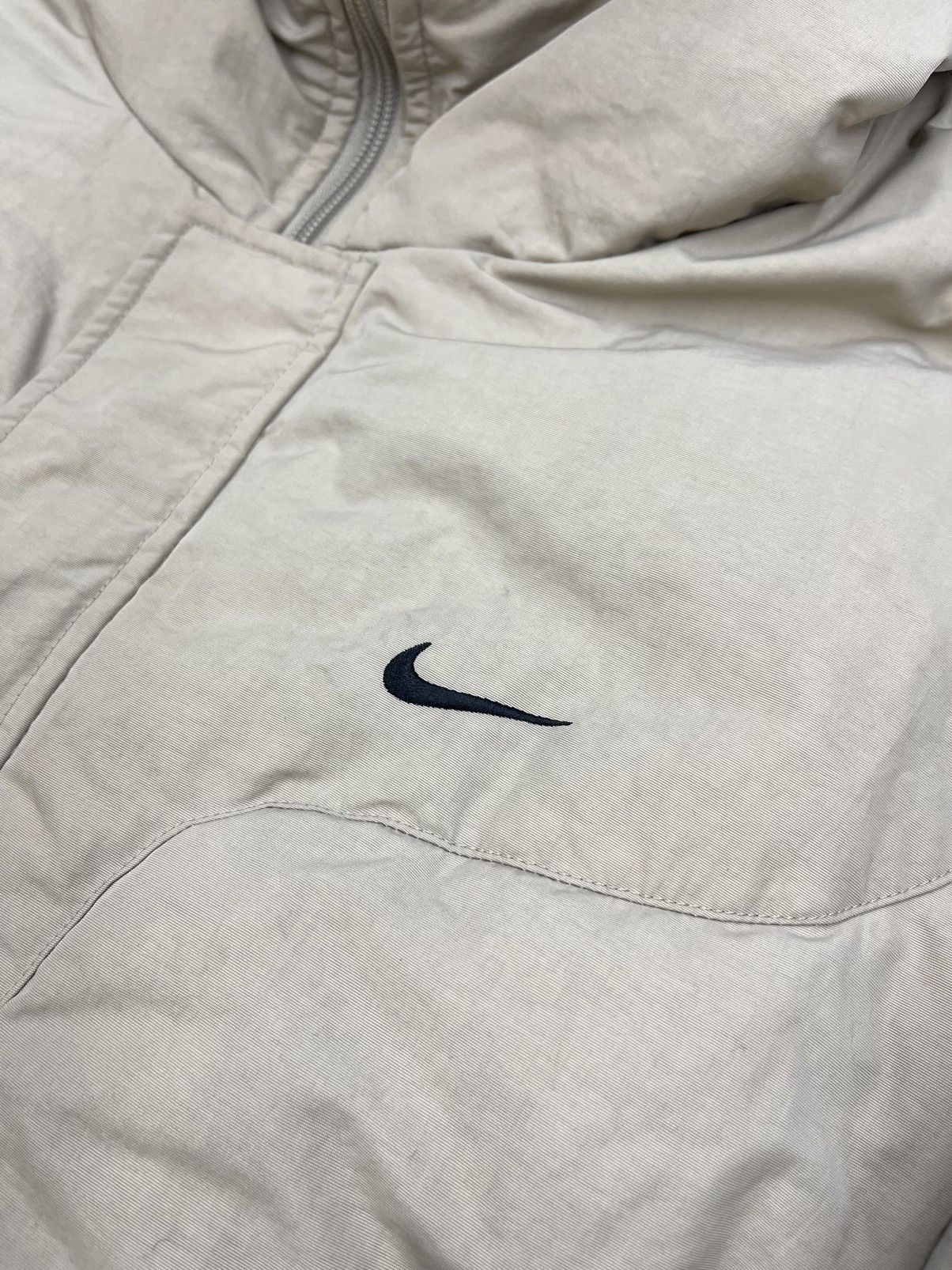 Nike × Nike ACG × Vintage Vintage Nike Puffer Jacket Parka Beige Swoosh Drill Y2K ACG Size US XL / EU 56 / 4 - 4 Thumbnail