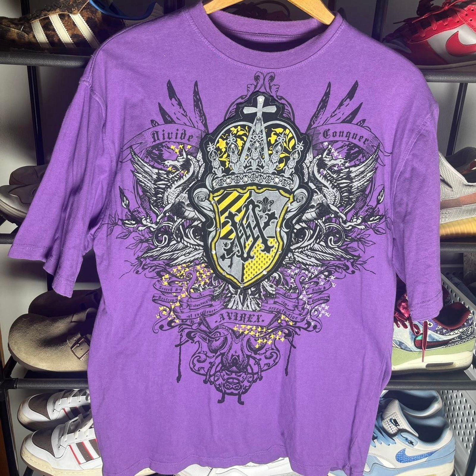 Avirex Y2K Purple Avirex Affliction style streetwear tee Size US M / EU 48-50 / 2 - 1 Thumbnail