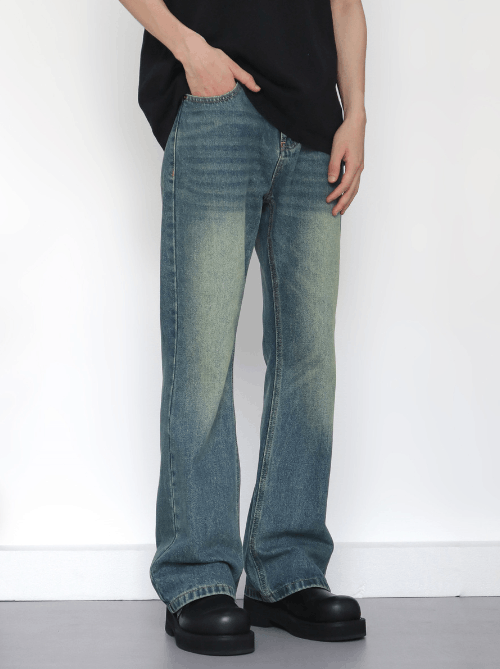 Japanese Brand Retro loose straight cleanfit loose versatile flared jeans Size US 32 / EU 48 - 3 Thumbnail