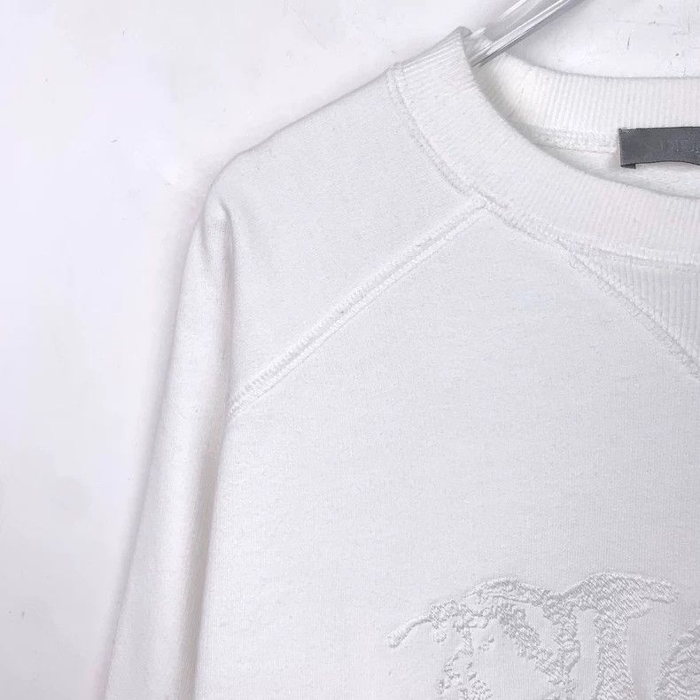 Dior Dior White logo letter embroidery cotton round-neck long-sl Size US M / EU 48-50 / 2 - 3 Thumbnail