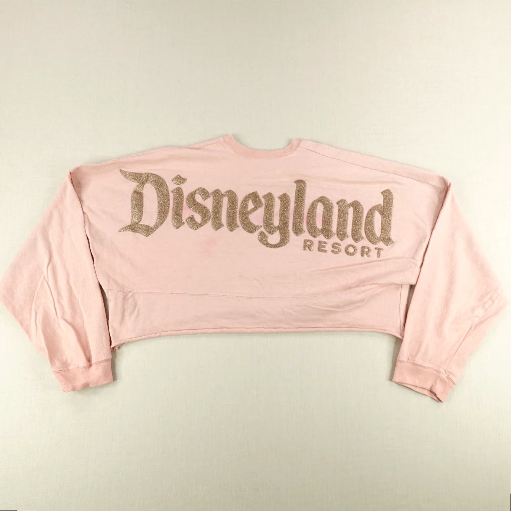 Disney Disney Shirt Womens Large Pink Spirit Jersey Cropped Tee Sparkly Puff Print Top Size L / US 10 / IT 46 - 5 Thumbnail