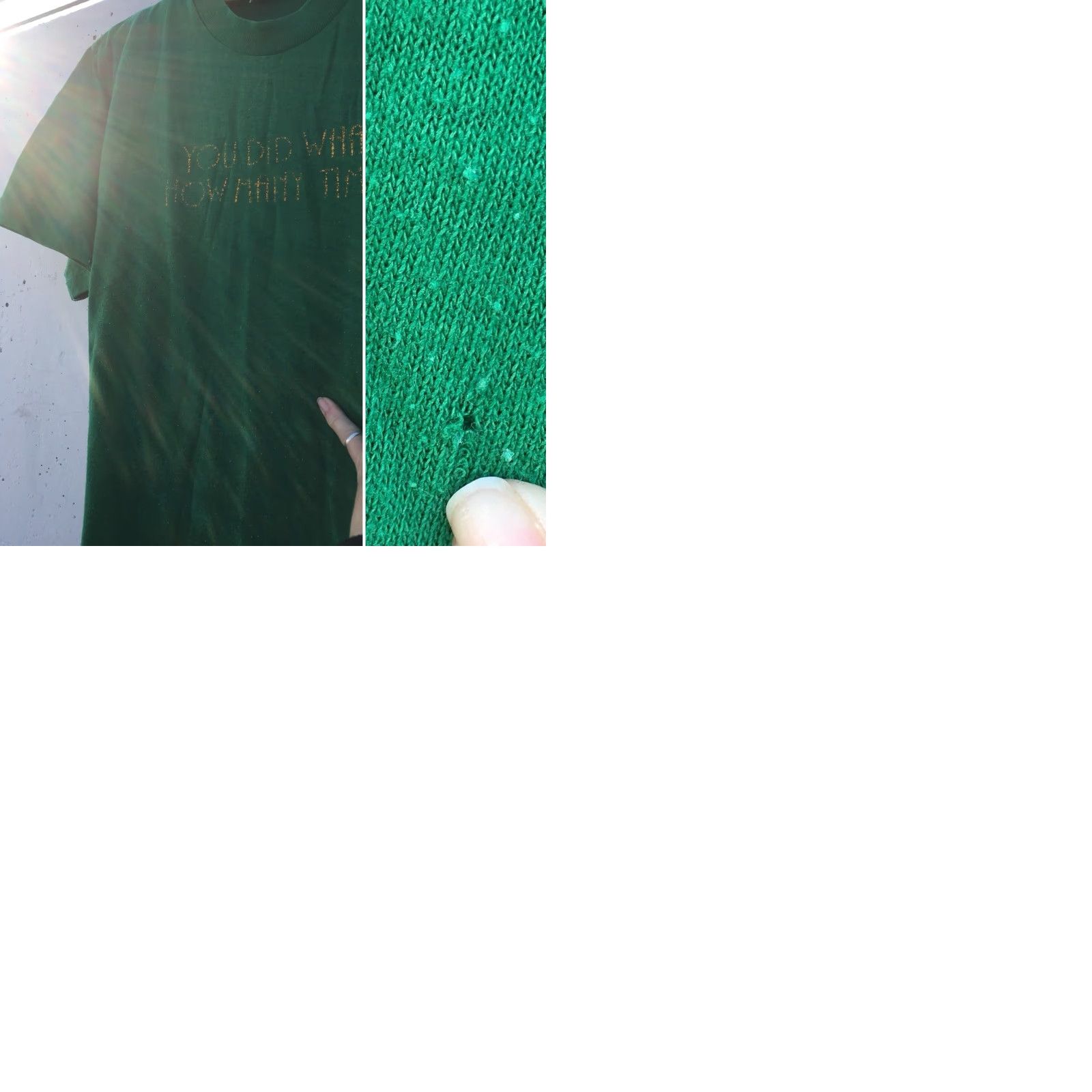 Vintage VINTAGE Gulf Coast Sportswear Prodigious Placer Paper Person/You Did What? How Many Times? M T-Shirt Green 1980s Men Graphic Tee Size US M / EU 48-50 / 2 - 9 Thumbnail