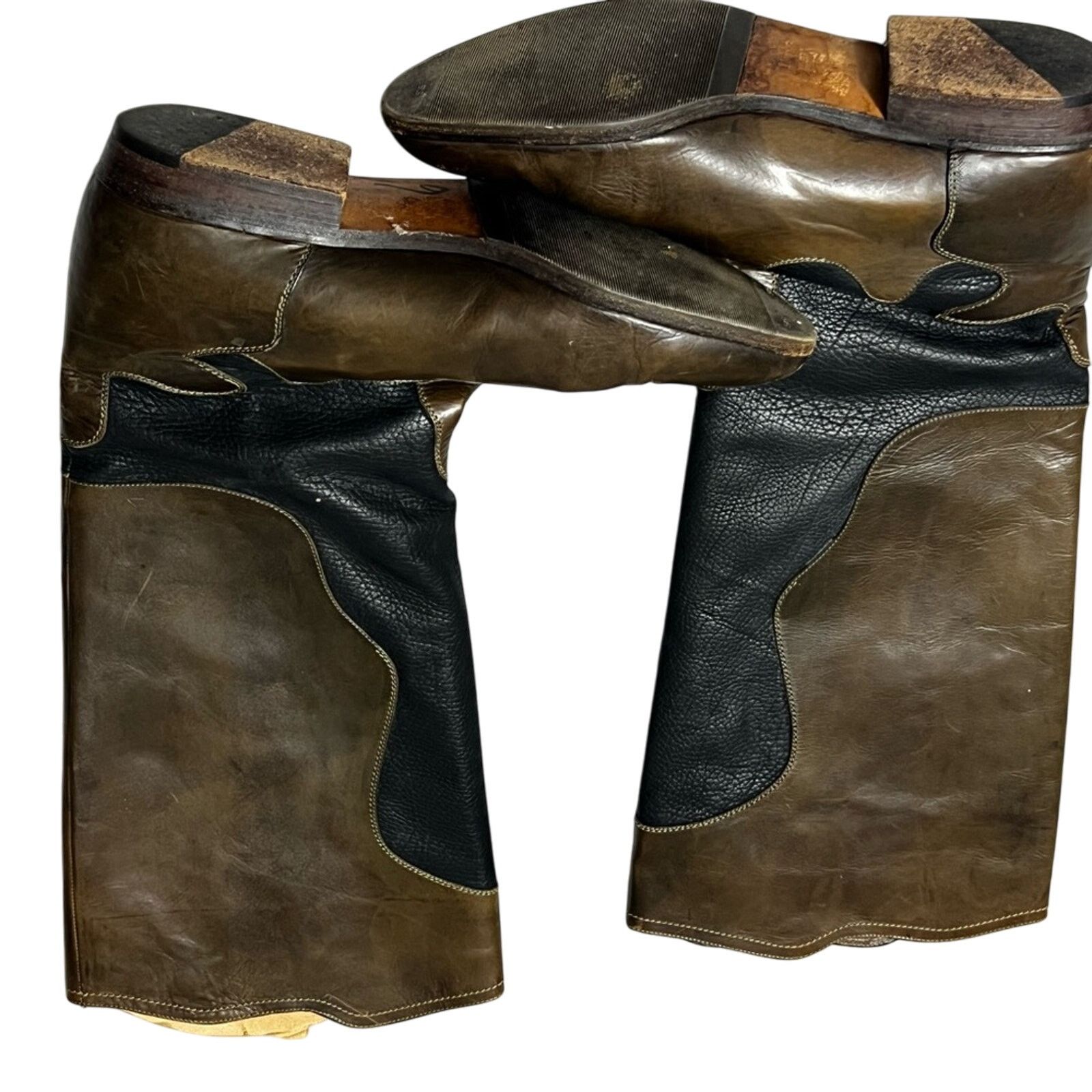Thursday Boot Company Lorenzo Banfi Women Black Brown Leather Western Boot ITALY Size US 8 / IT 38 - 4 Thumbnail
