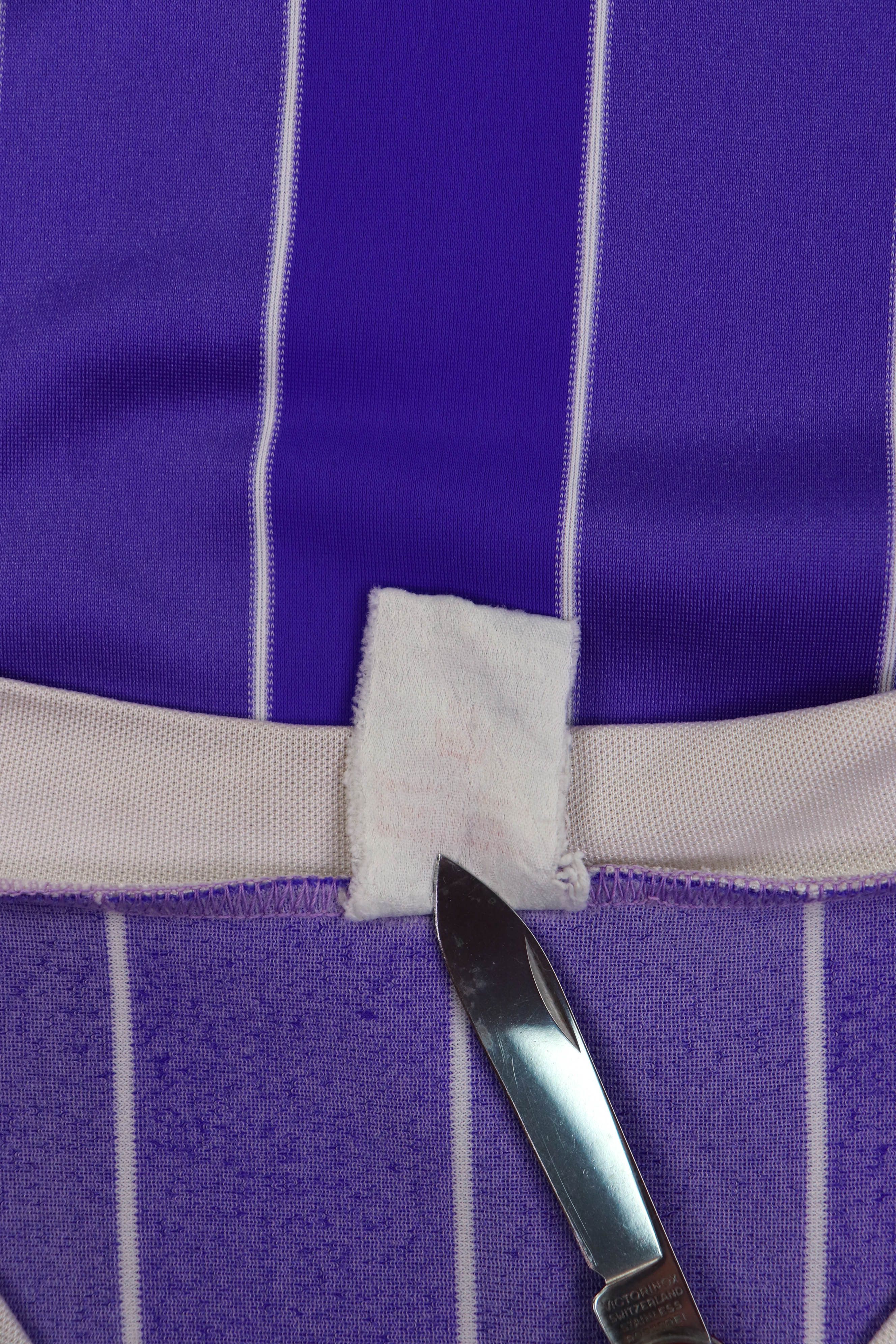 Vintage Die Continentale Vintage Striped Purple Soccer Jersey Shirt Size US L / EU 52-54 / 3 - 10 Thumbnail